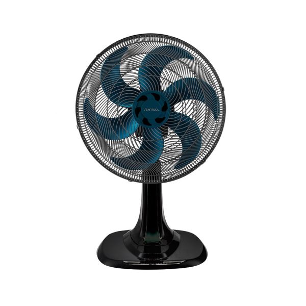 Ventilador De Mesa Azul Turbo 6 Pás - 30cm